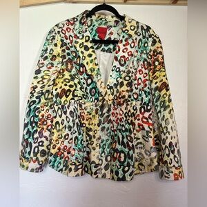 V Christina Leopard print jacket size XL.